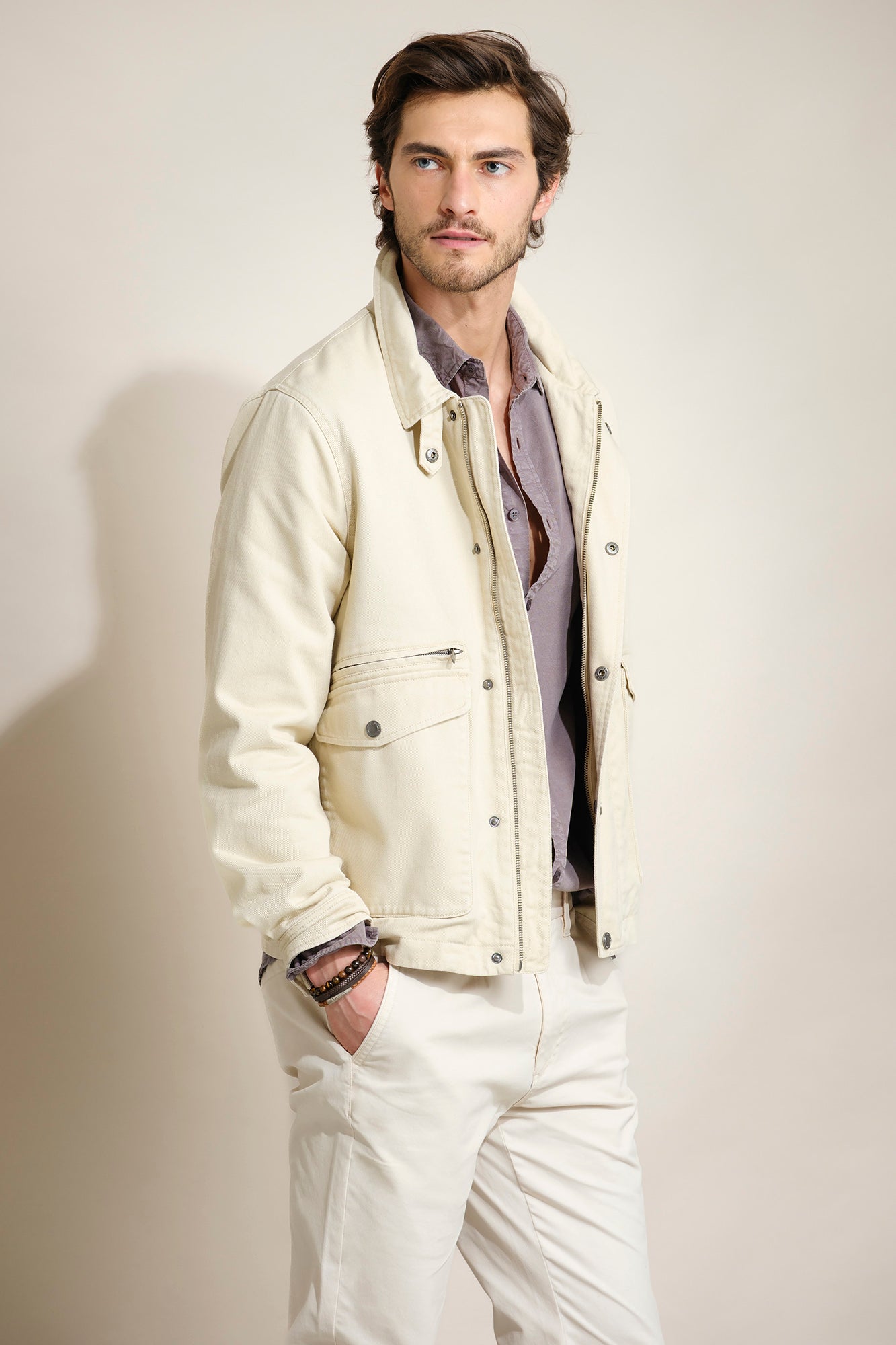 PARKA EM SARJA COM BOLSOS