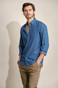 CAMISA SLIM FIT EM GANGA LEVE