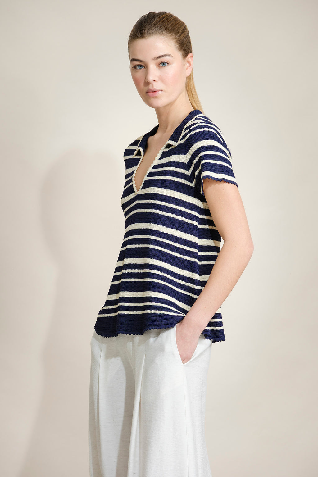 POLO DE RAYAS DE PUNTO