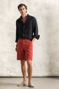 Pantalones cortos jogger de algodón y lino