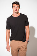 T-SHIRT EM ALGODÃO E LINHO