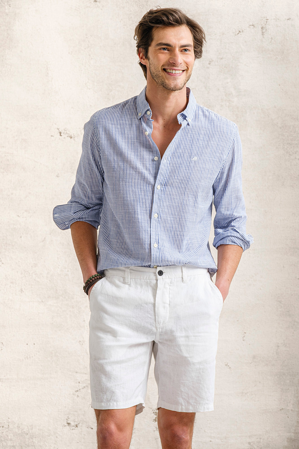 PANTALONES CORTOS CHINO 100% LINO
