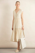 VESTIDO MIDI COM ENCAIXES