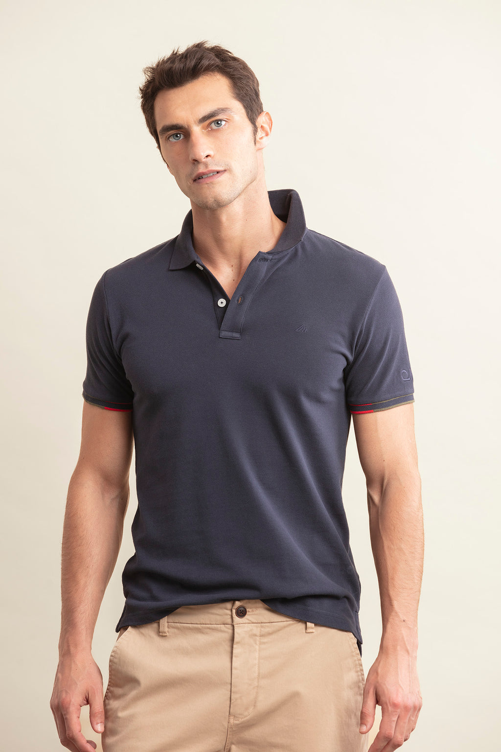 POLO PIQUÉ CON VIVO DE 2 COLORES