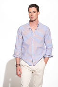 CAMISA DE RAYAS DE ALGODÓN Y LINO