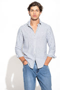 CAMISA DE RAYAS ALGODÓN Y LINO