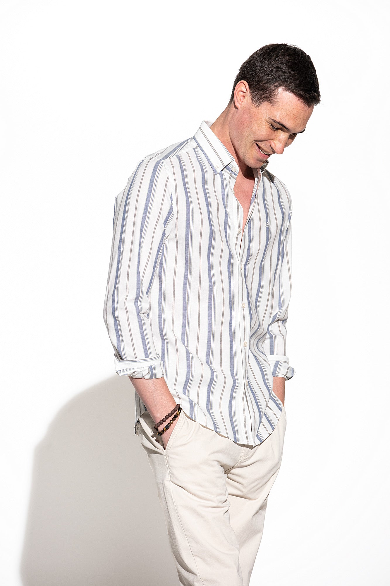 CAMISA MULTI-RISCAS ALGODÃO/LINHO