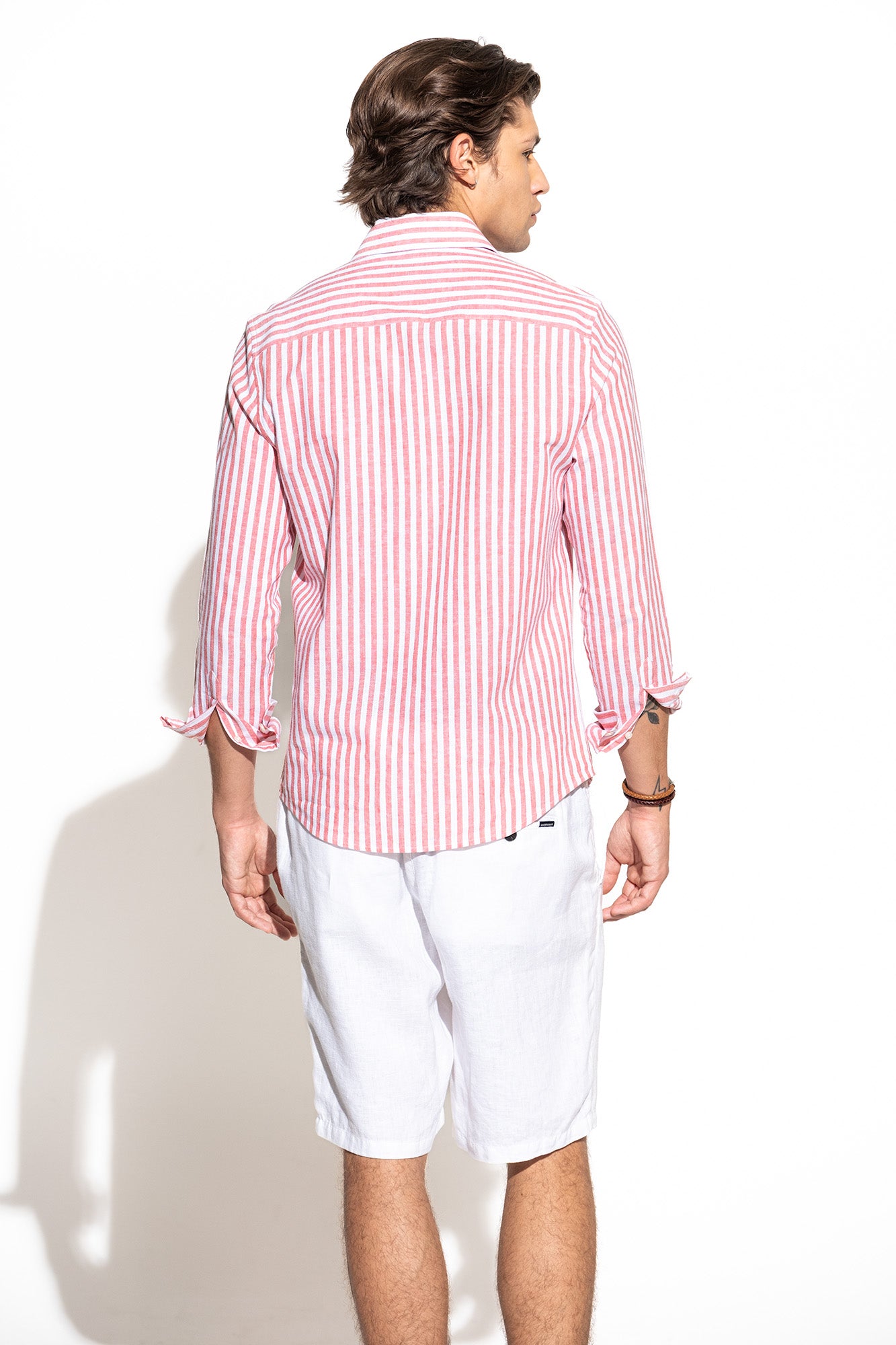 CAMISA DE RAYAS ALGODÓN Y LINO