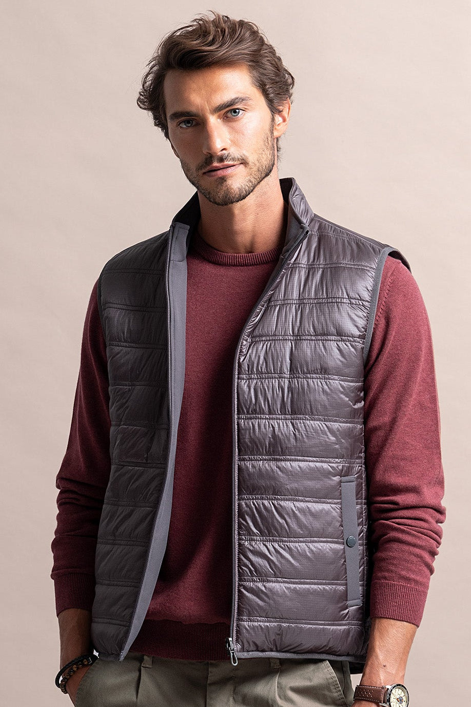 CHALECO DE HOMBRE EN RIPSTOP - GRIS OSCURO