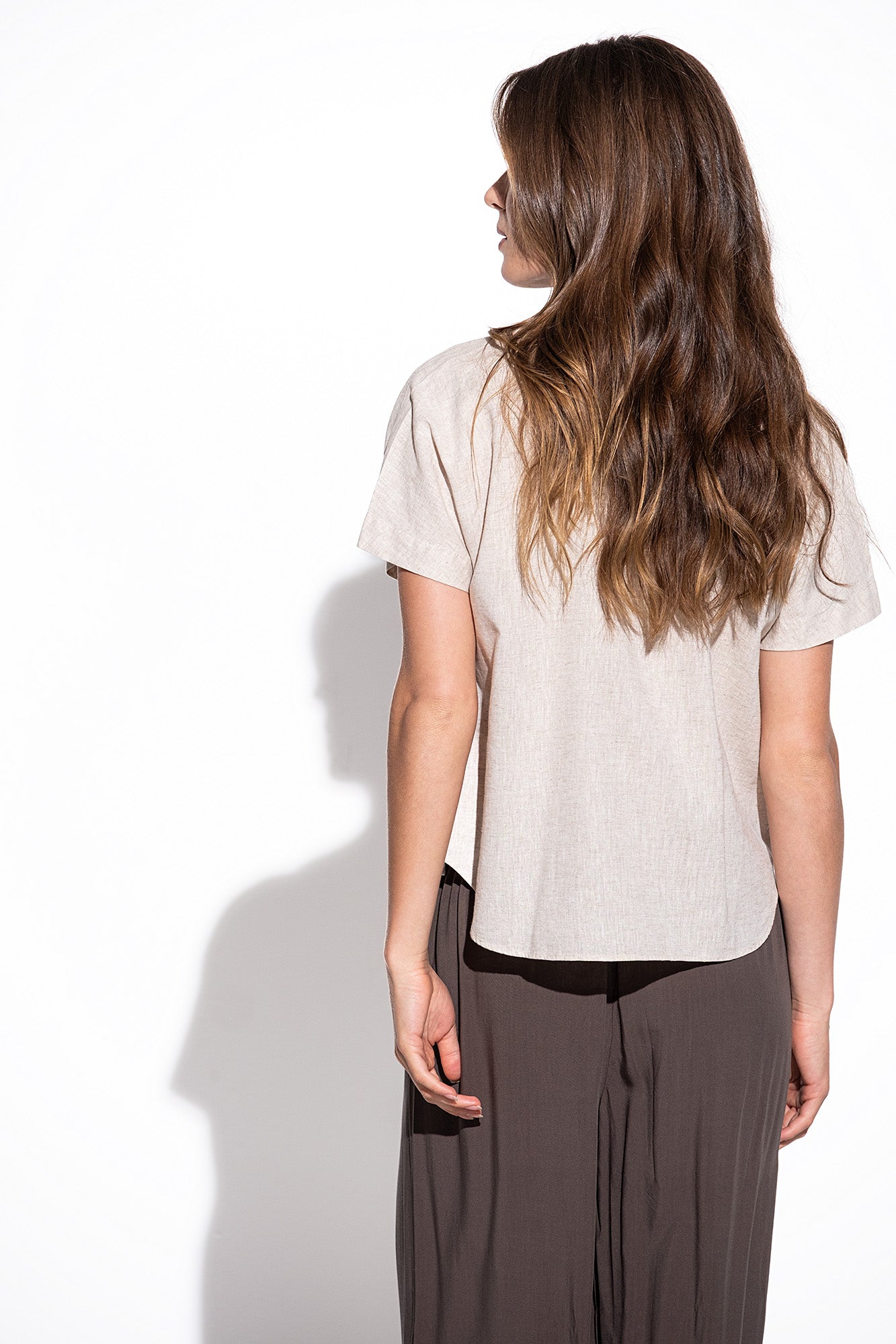 CAMISA SRA. 100% LINO MANGA CORTA