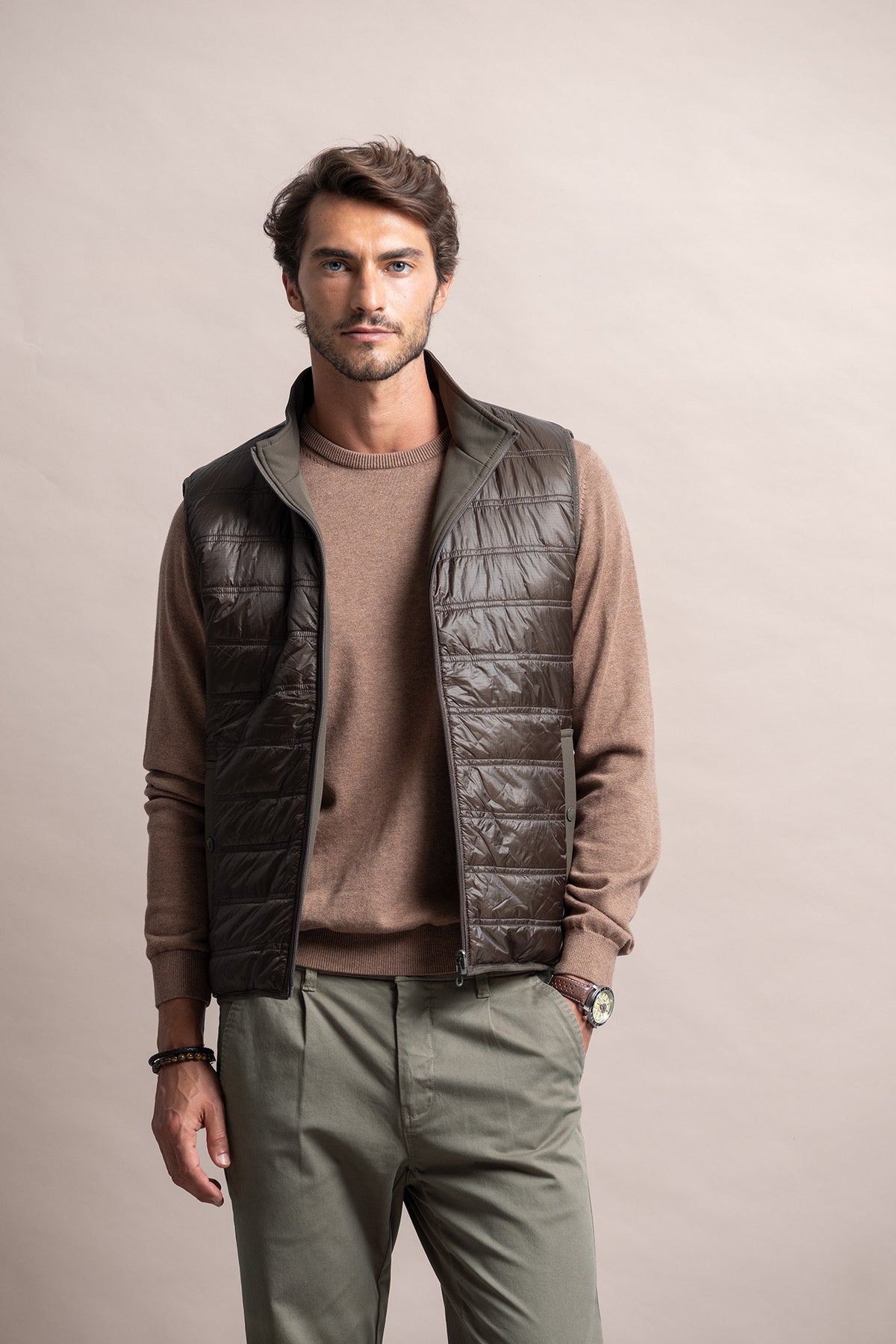 MEN’S RIBSTOP VEST – DARK KHAKI