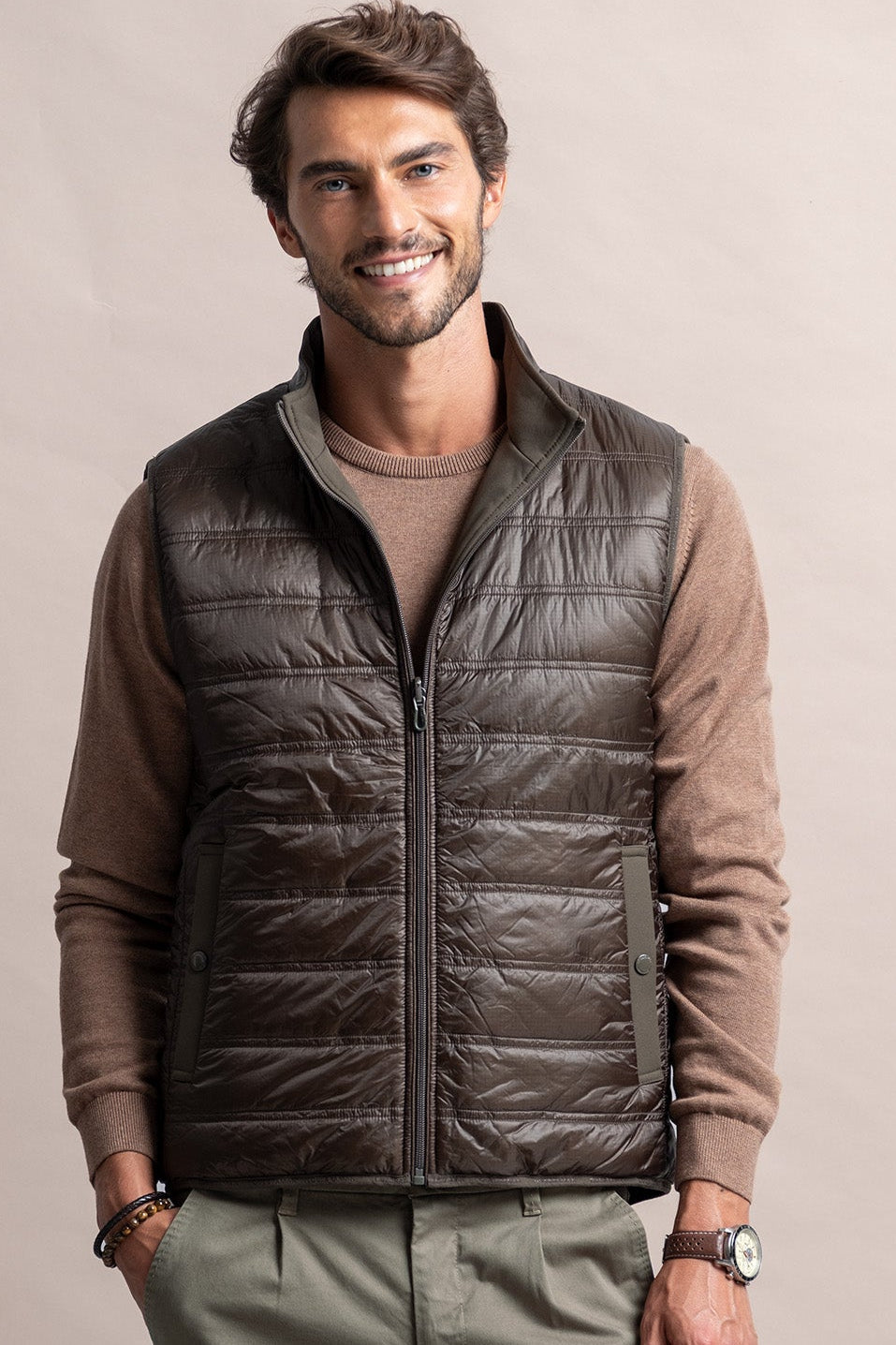 MEN’S RIBSTOP VEST – DARK KHAKI