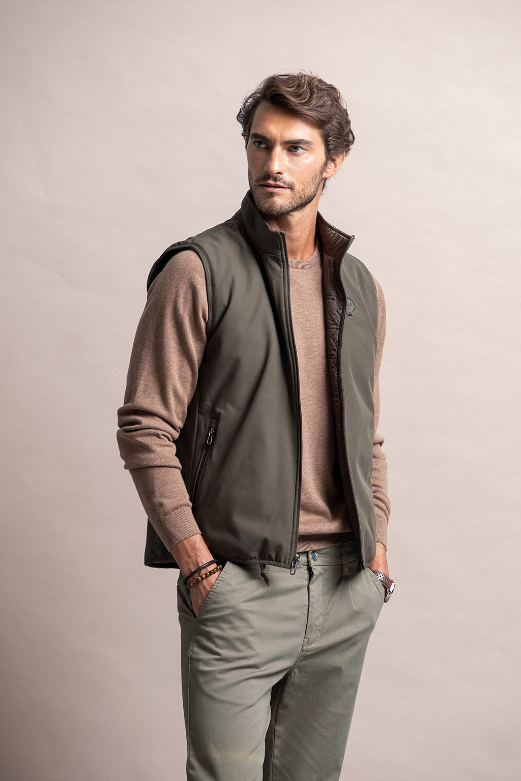 MEN’S RIBSTOP VEST – DARK KHAKI