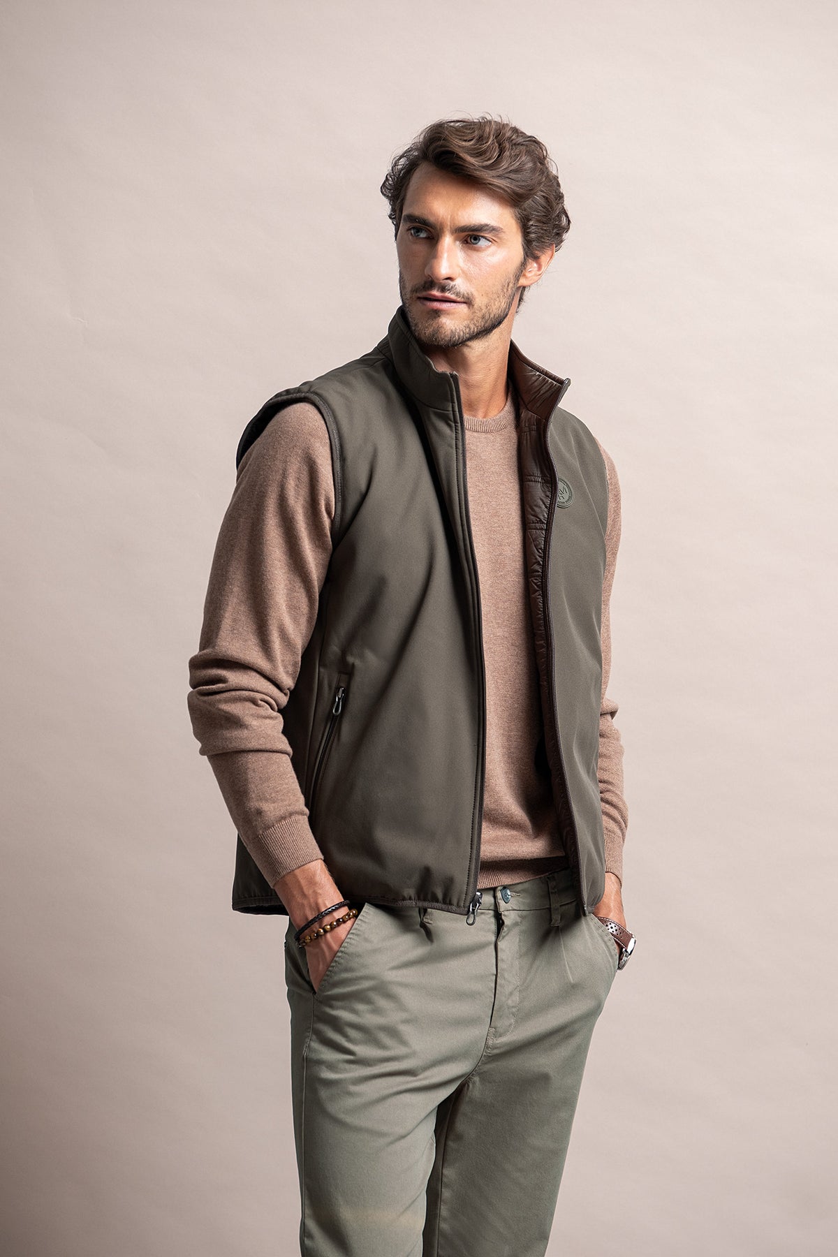 MEN’S RIBSTOP VEST – DARK KHAKI
