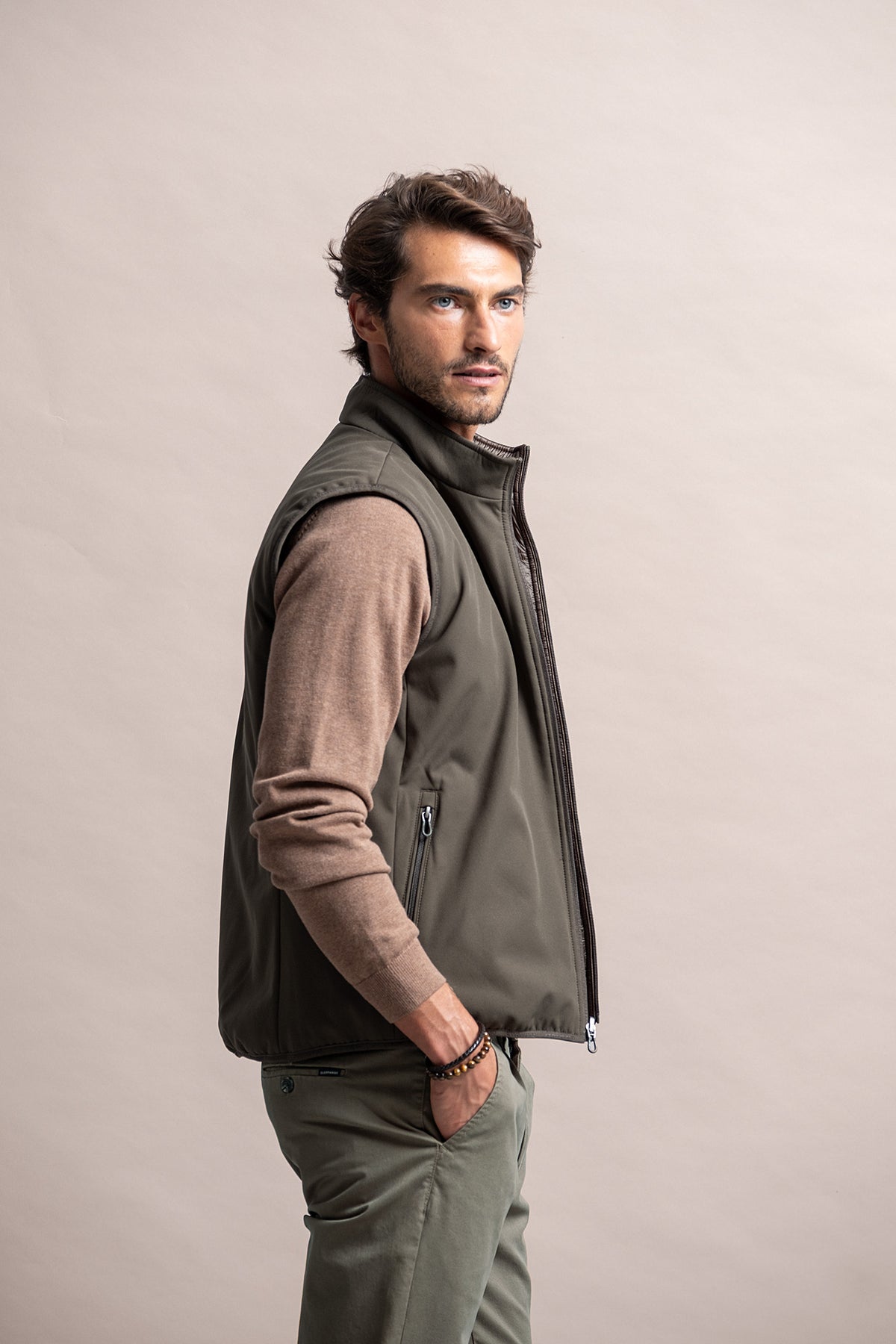 MEN’S RIBSTOP VEST – DARK KHAKI