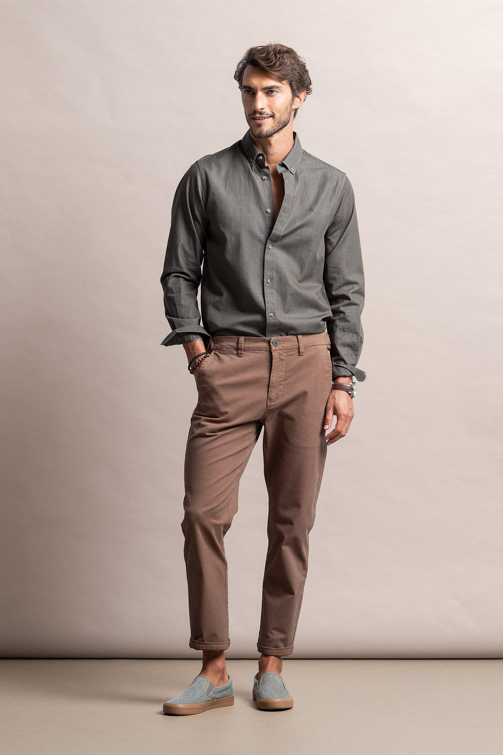 CAMISA DE GANGA LEVE SLIM FIT