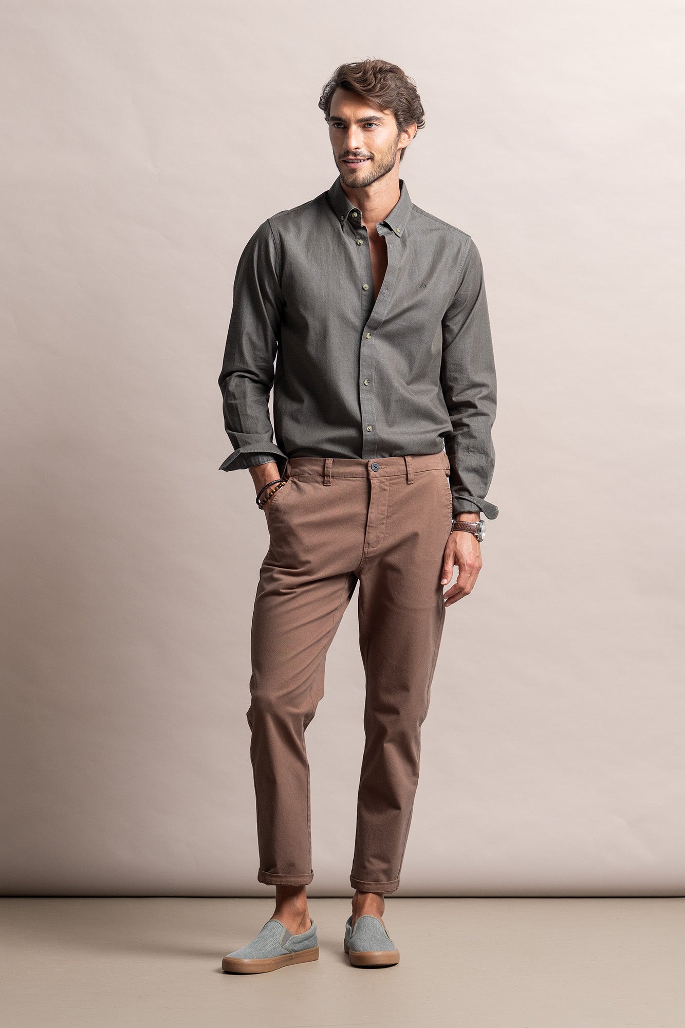 CAMISA DE GANGA LEVE SLIM FIT
