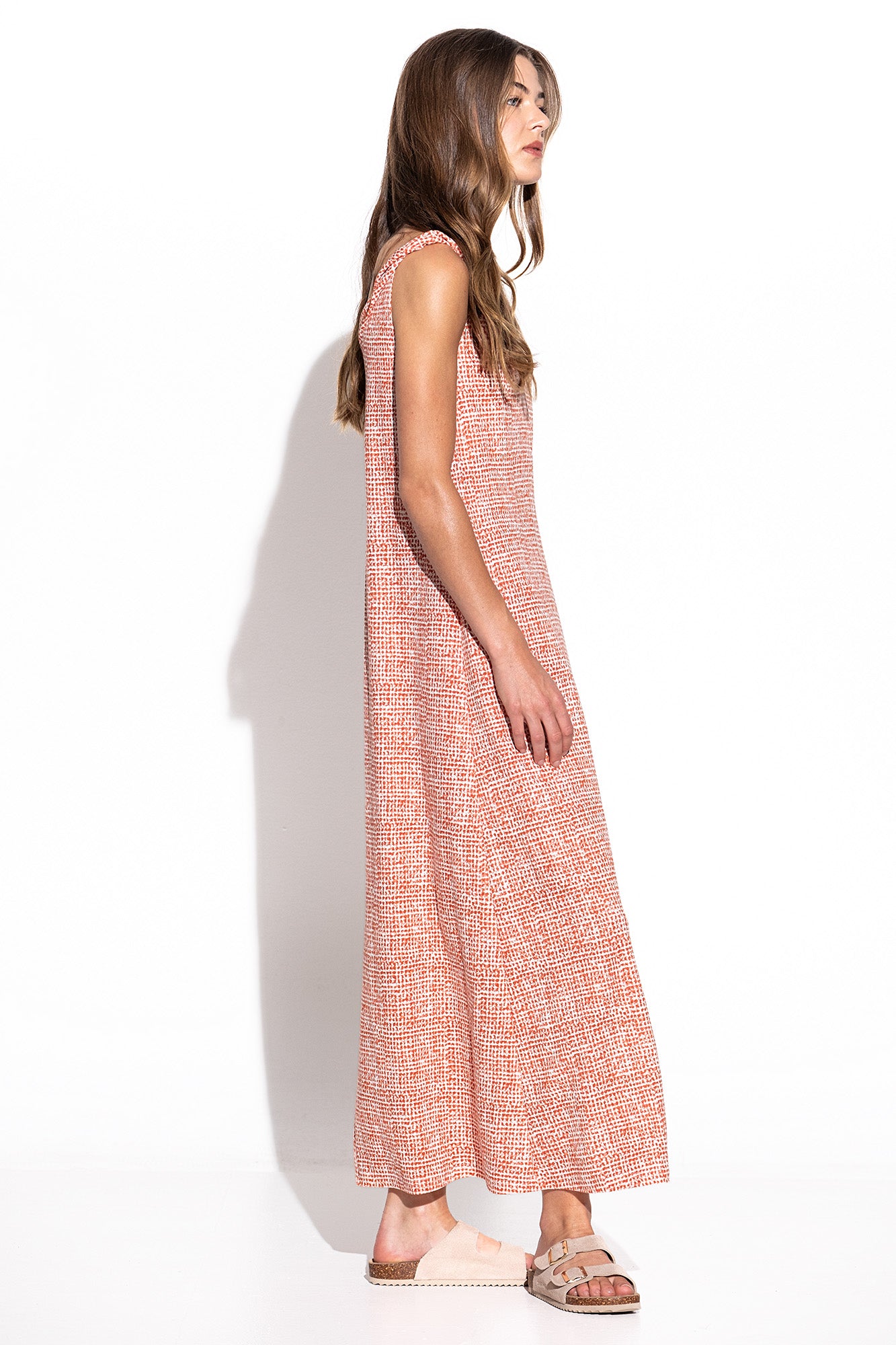 VESTIDO ESTAMPADO COM ALÇAS TORCIDAS