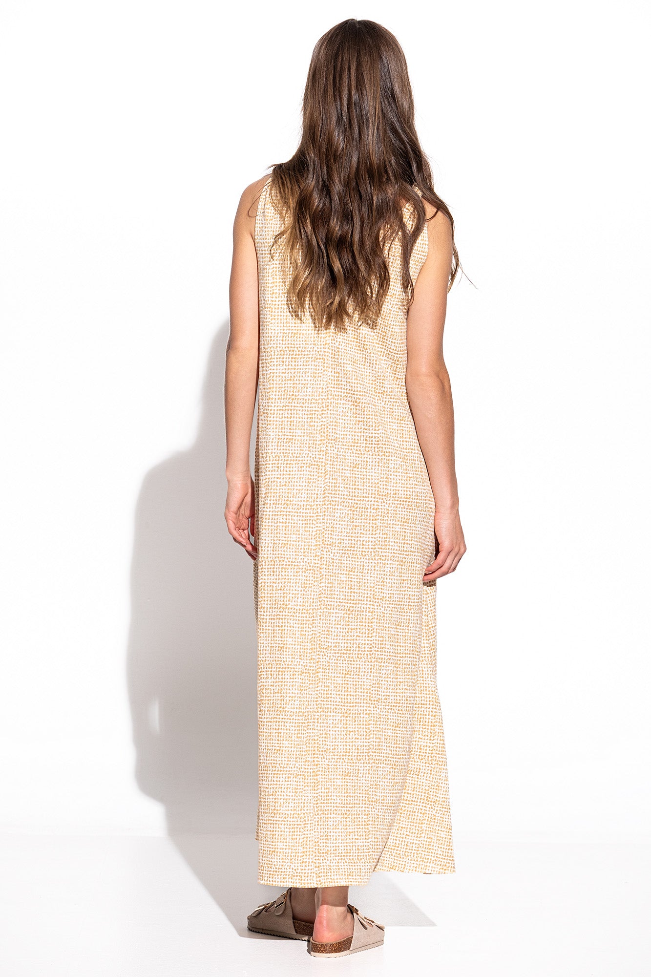VESTIDO ESTAMPADO CON TIRANTES RETORCIDOS