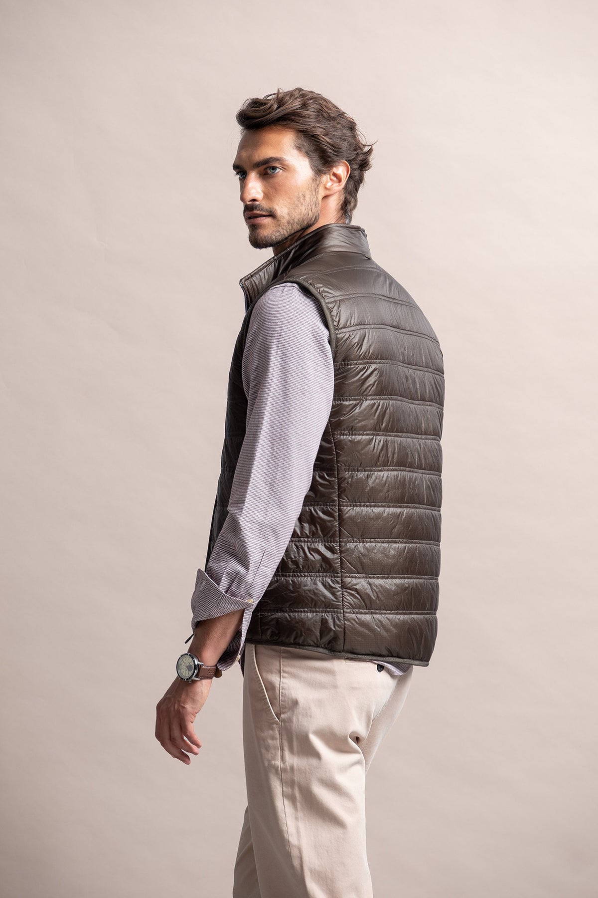 CAMISA SLIM FIT PIED-DE-POULE