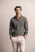 POLO MANGA COMPRIDA EM JERSEY COM FECHO