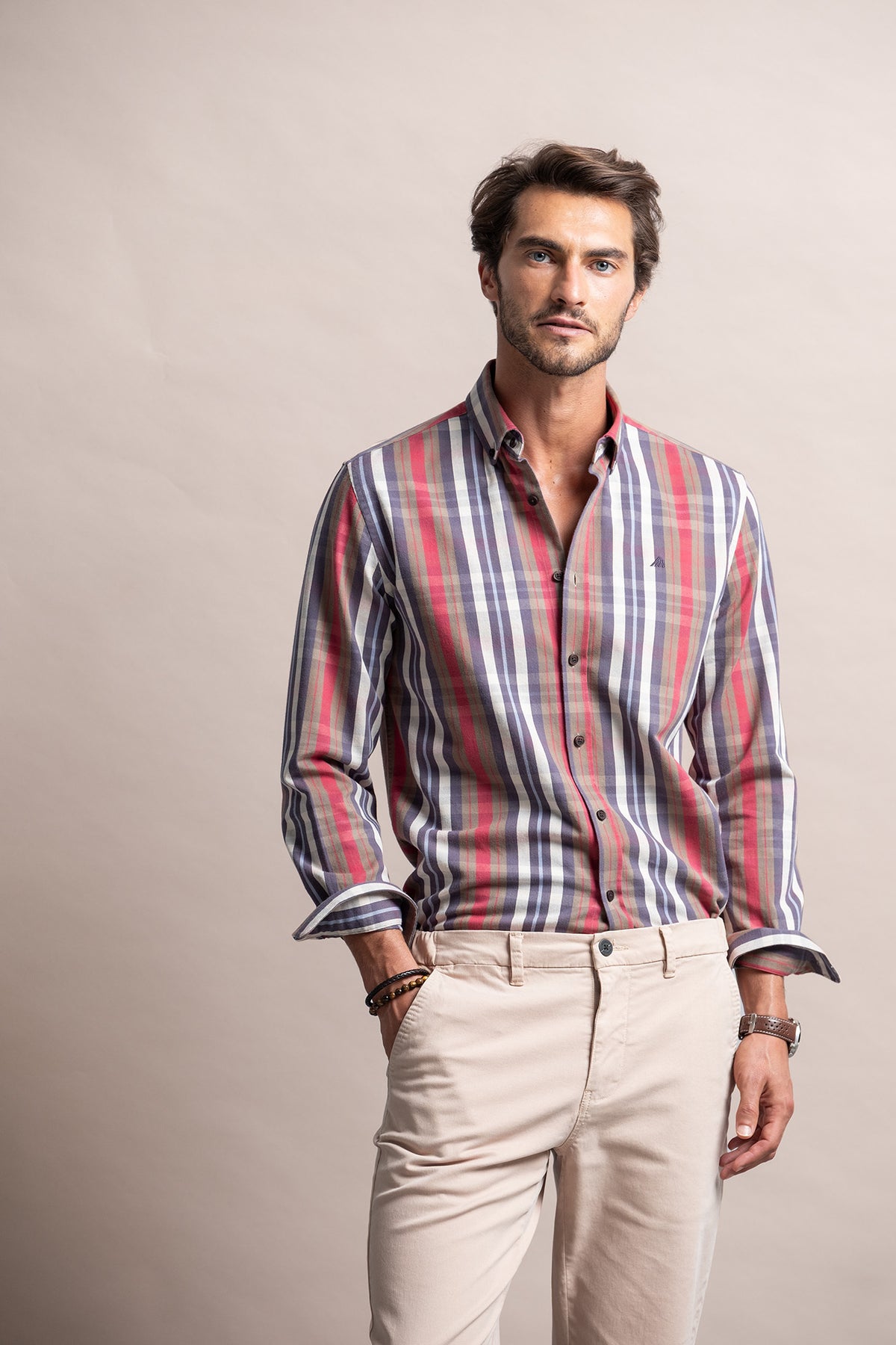 CAMISA REGULAR FIT SARJA AOS QUADRADOS