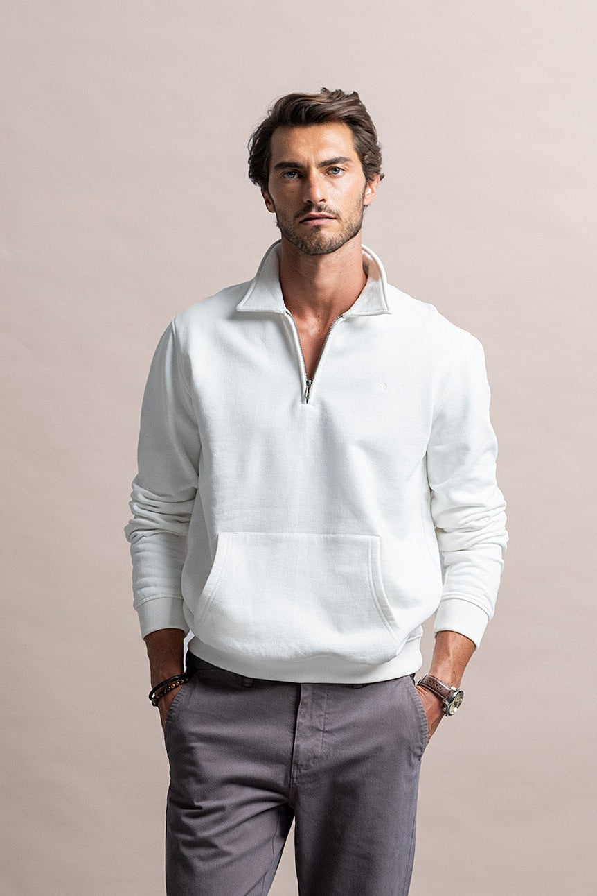 SWEATSHIRT COM FECHO GARMENT DYE