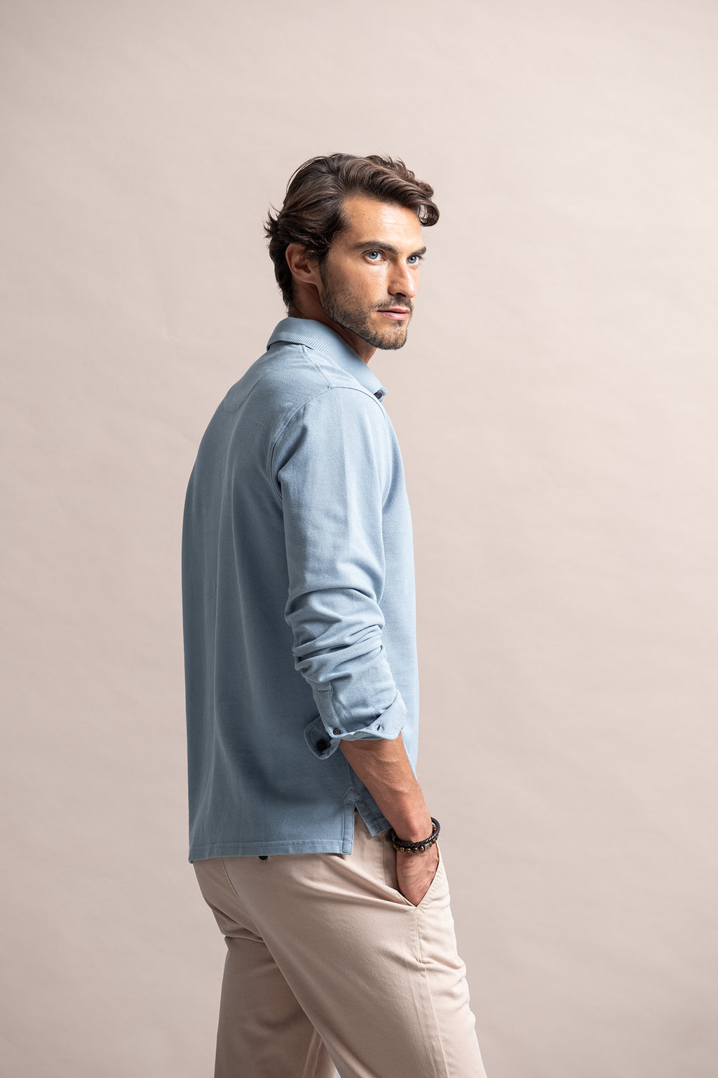 LONG SLEEVE BASIC POLO SHIRT