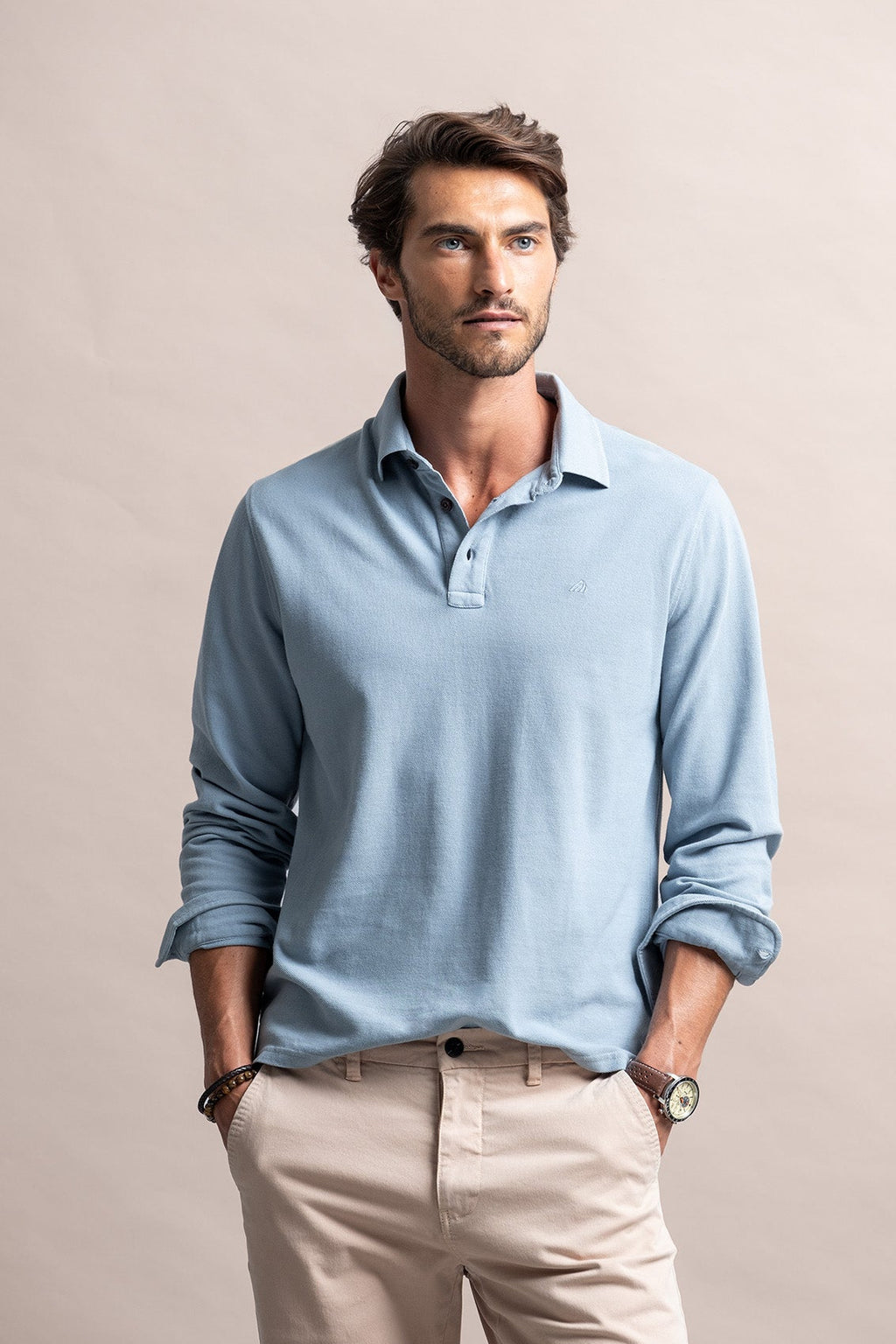 LONG SLEEVE BASIC POLO SHIRT