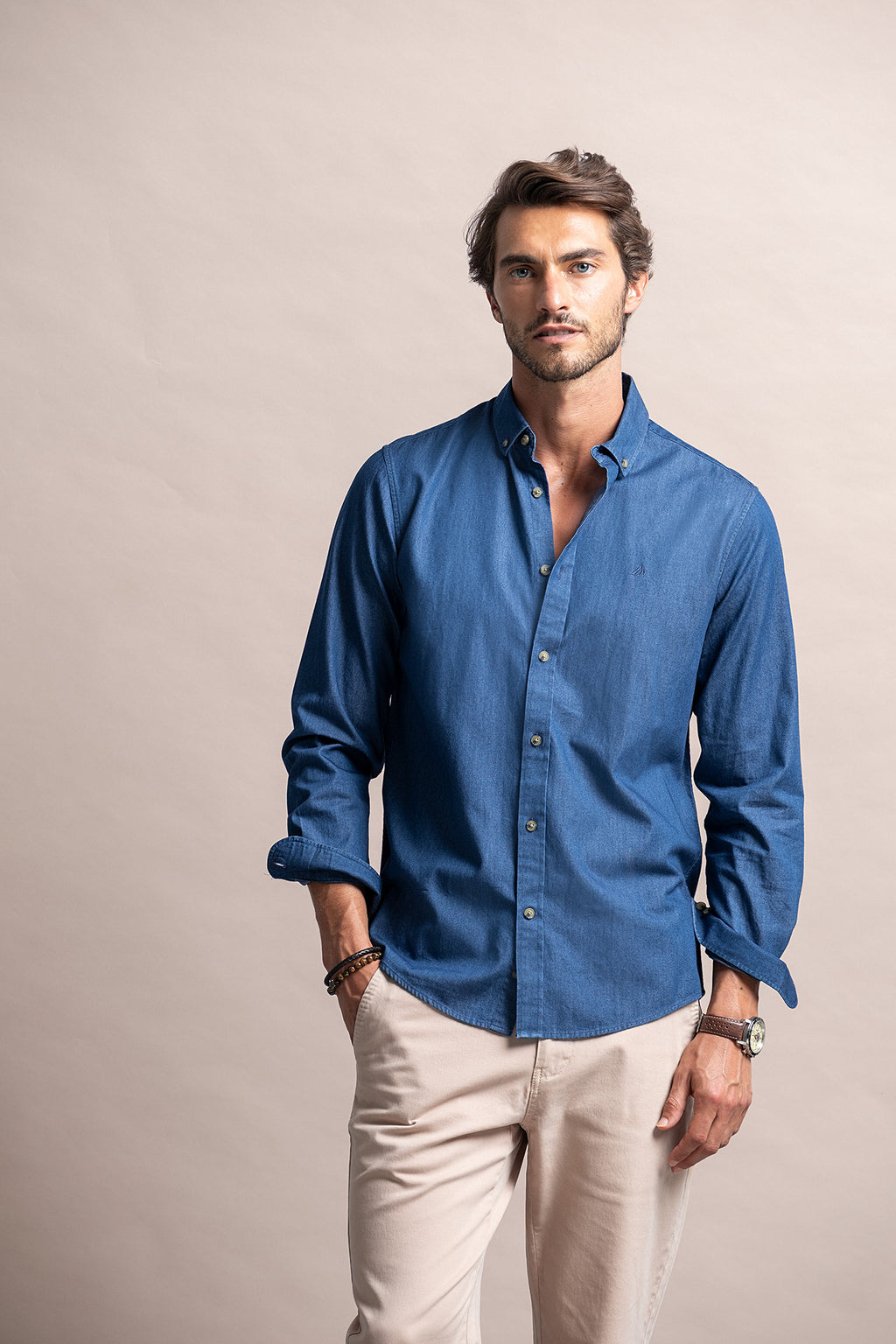 CAMISA DE GANGA LEVE SLIM FIT