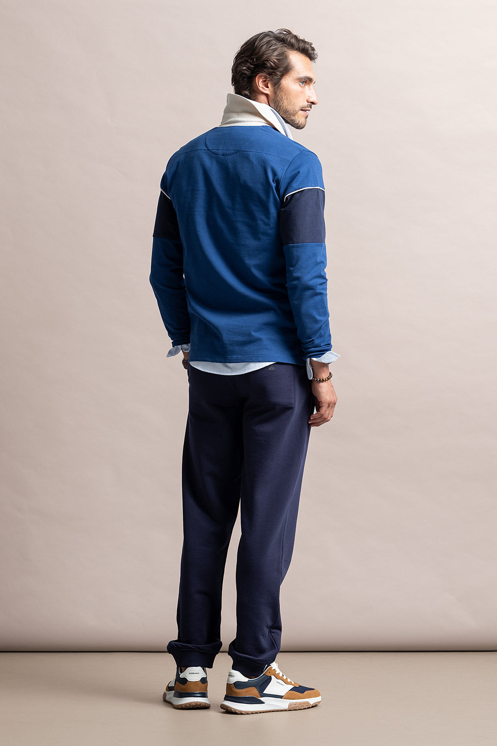 POLO DE MANGA COMPRIDA COLOR BLOCK