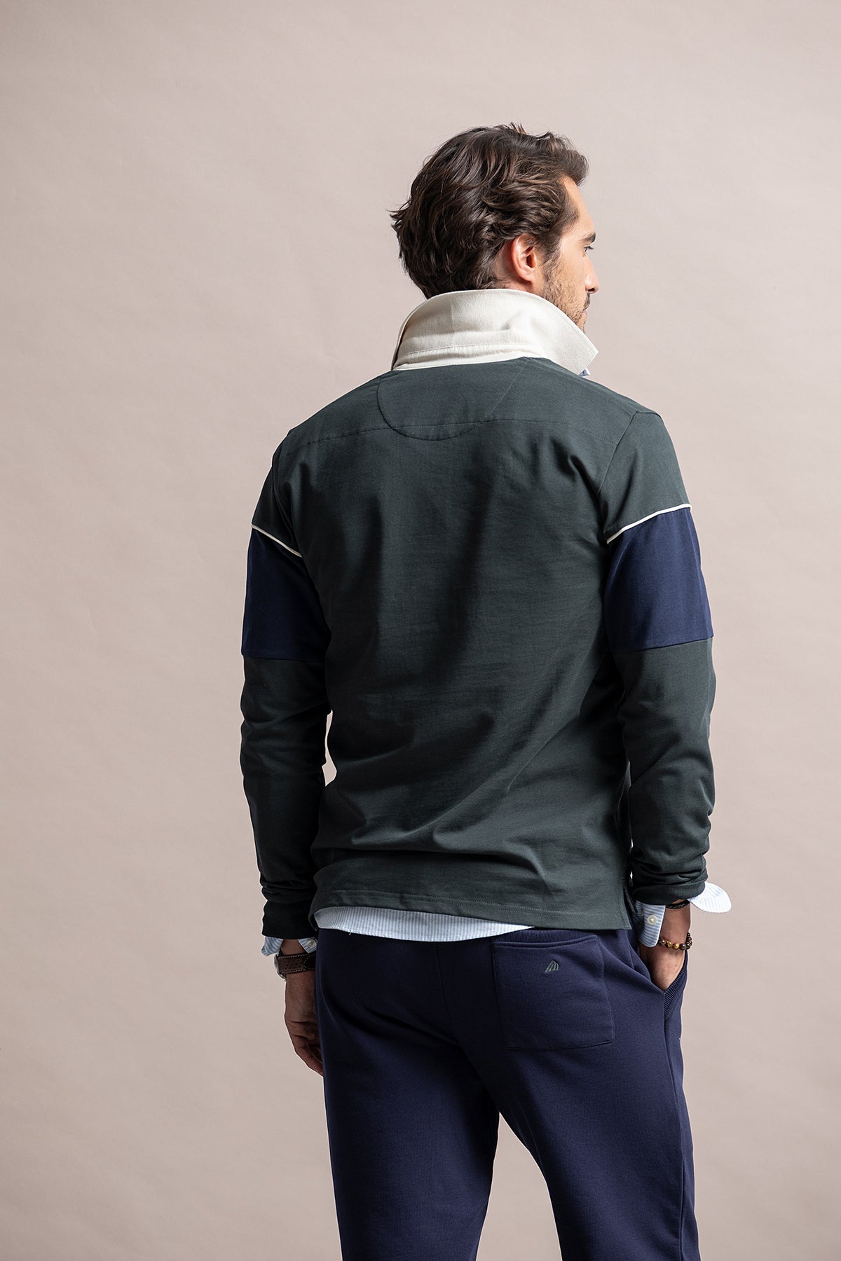 POLO DE MANGA COMPRIDA COLOR BLOCK
