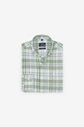 CAMISA DE ALGODÓN Y LINO A CUADROS