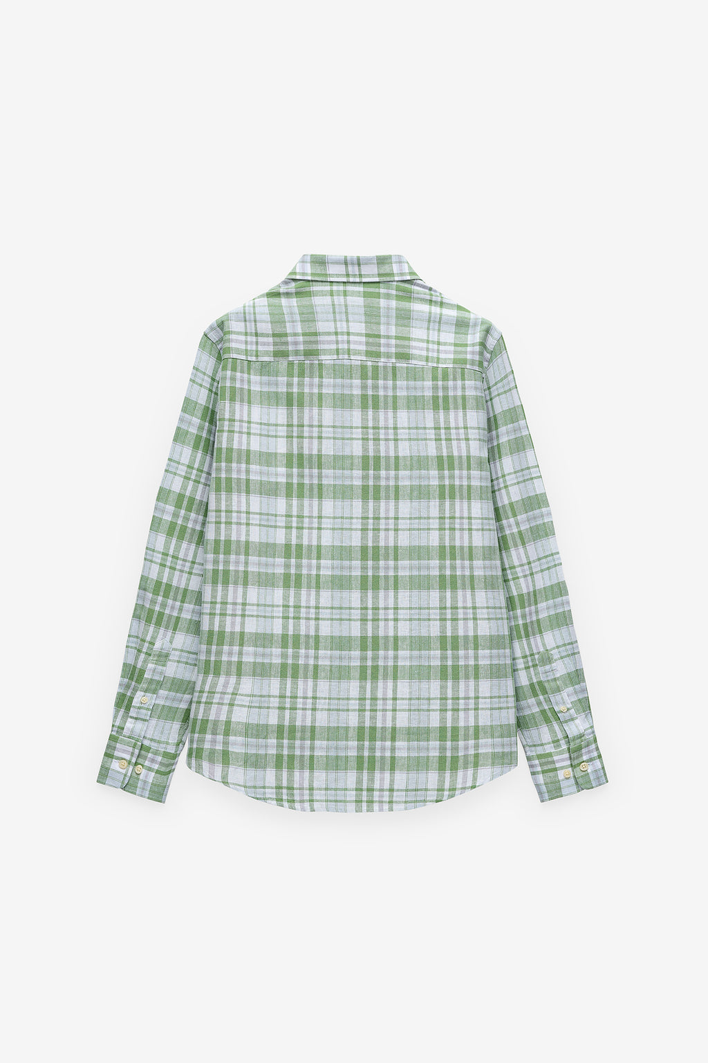 CAMISA DE ALGODÓN Y LINO A CUADROS