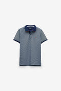 POLO HOMBRE JERSEY MICRORRAYAS - ÍNDIGO