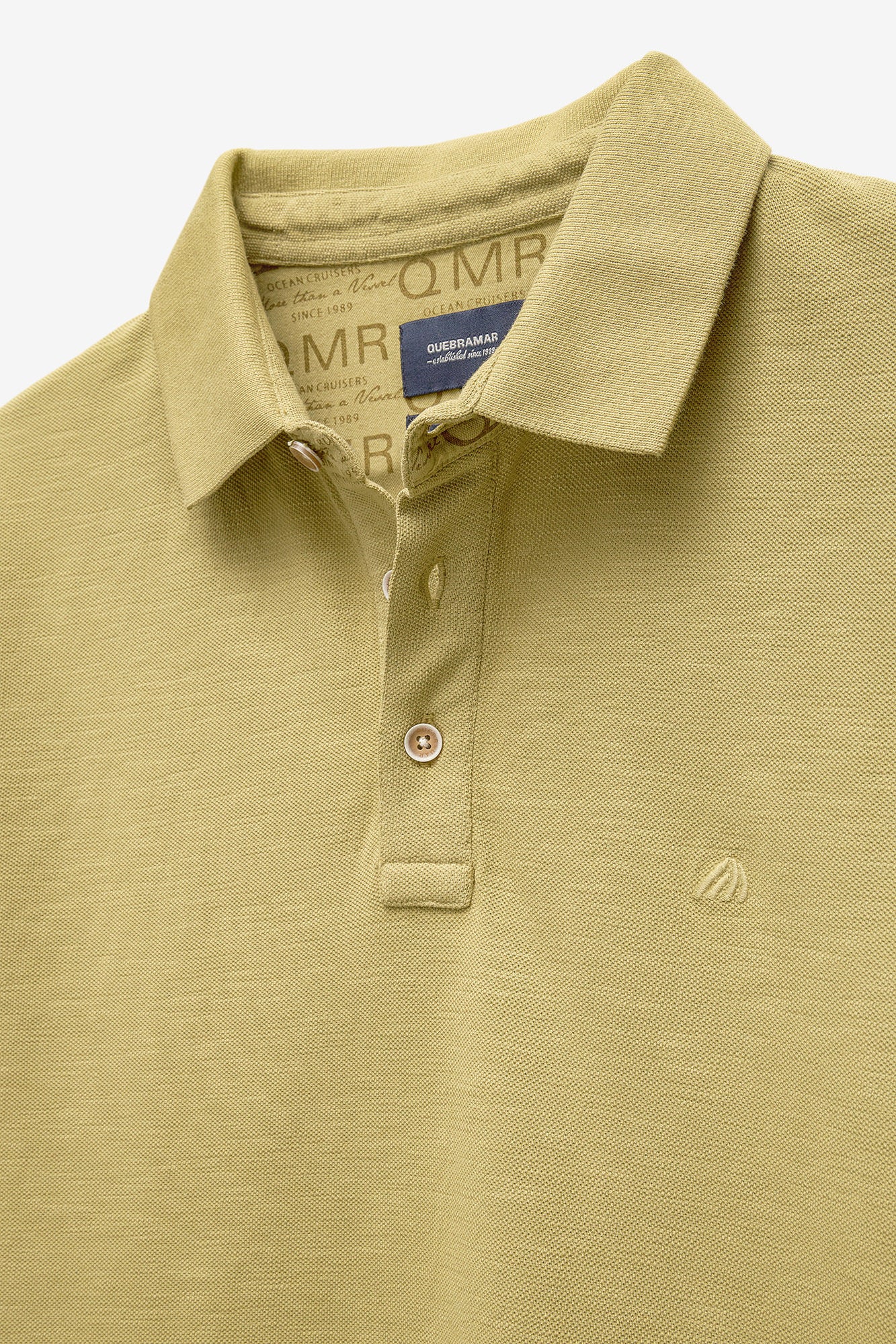 POLO GARMENT DYE EM SLUB COM LOGO