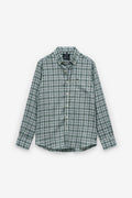 CAMISA EN ALGODÓN Y LINO A CUADROS