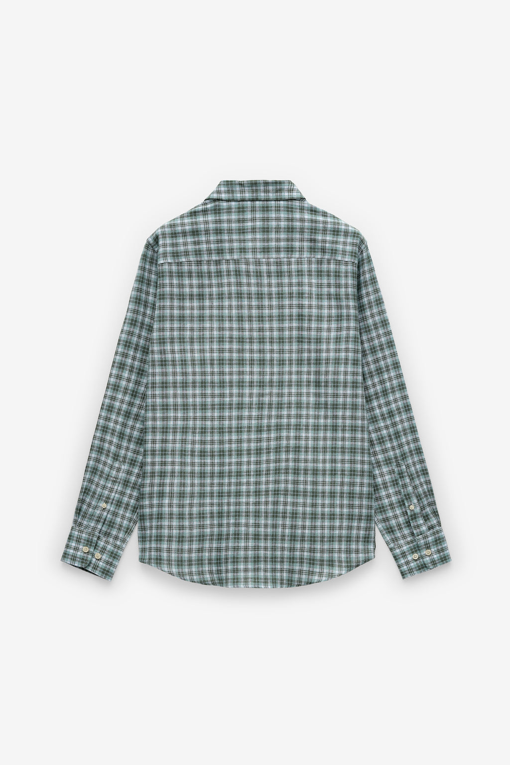 CAMISA EN ALGODÓN Y LINO A CUADROS