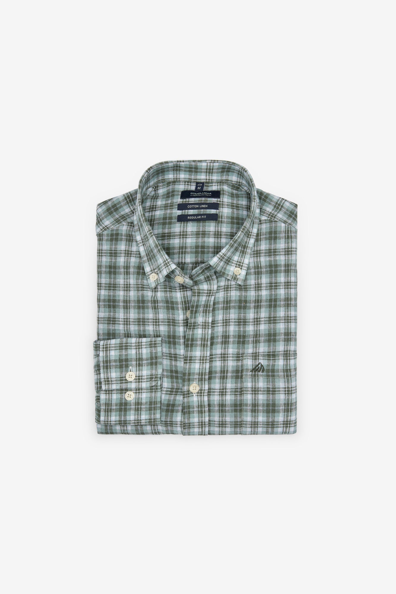 CAMISA EM ALGODÃO E LINHO AOS QUADRADOS