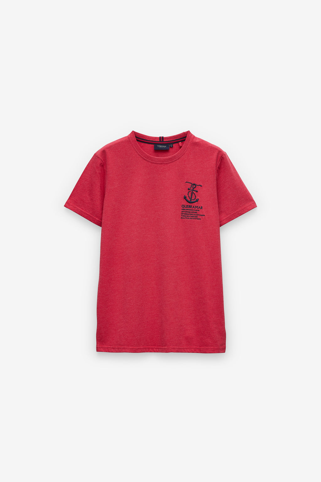T-SHIRT MELANGE COM BORDADO ÂNCORA