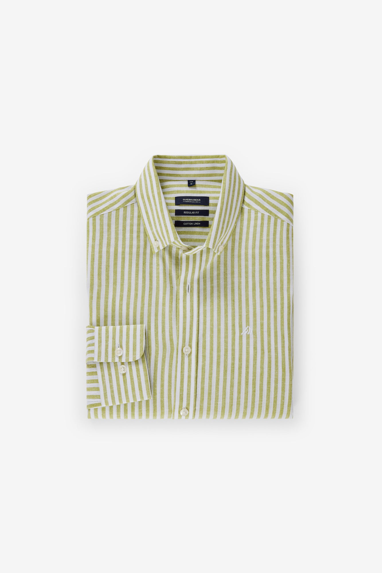 CAMISA ÀS RISCAS EM ALGODÃO E LINHO