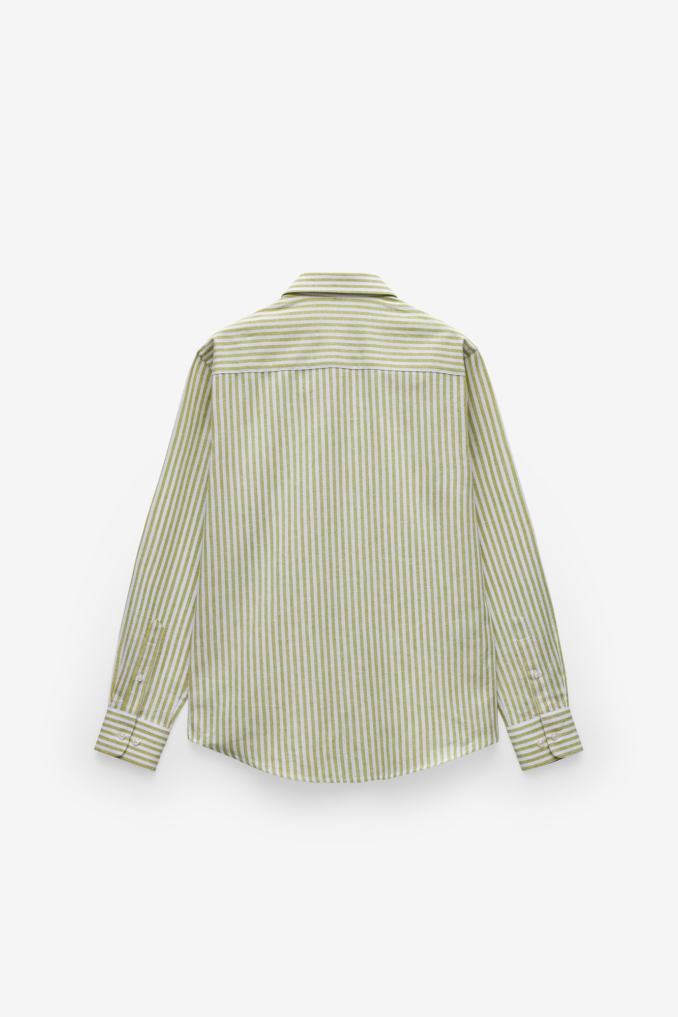CAMISA ÀS RISCAS EM ALGODÃO E LINHO