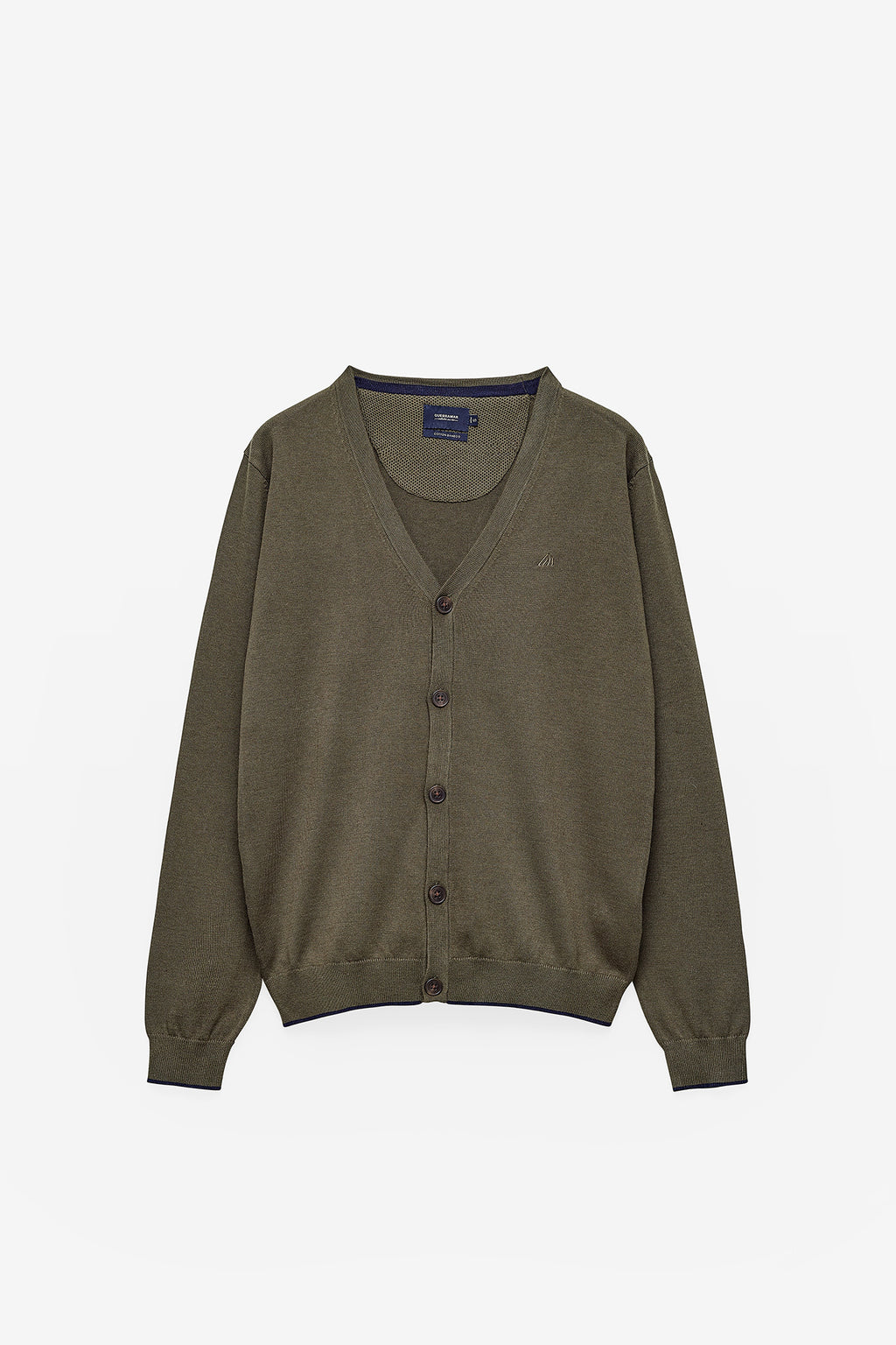 CASACO MALHA HOMEM COM BOTÕES - DARK KHAKI