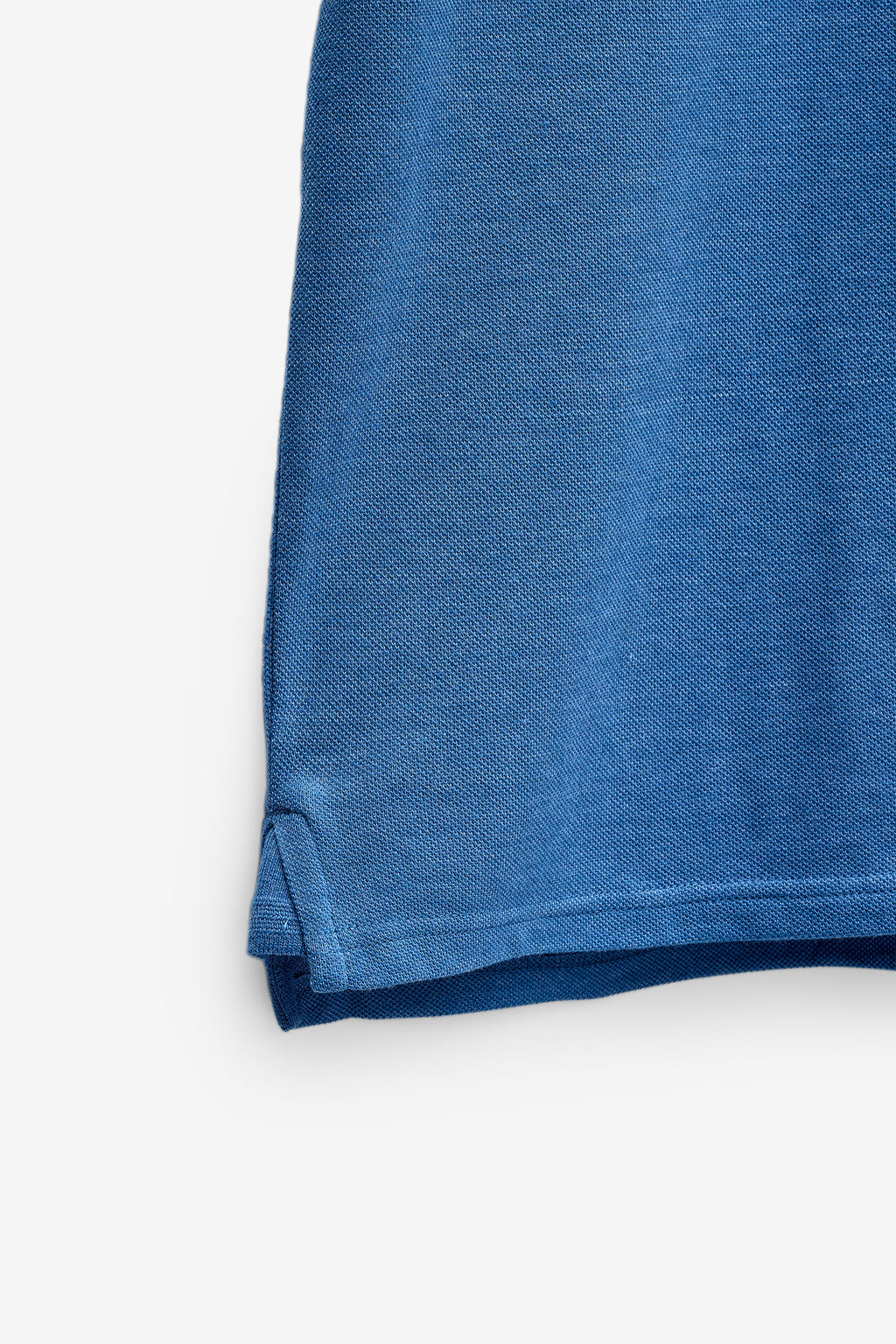 POLO HOMBRE M/C CUELLO BÁSICO MELANGE - AZUL MEDIO