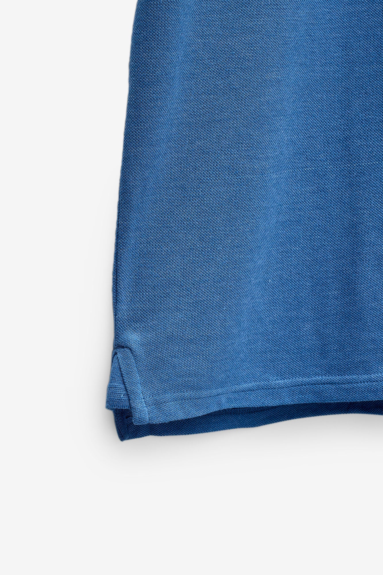 POLO HOMBRE M/C CUELLO BÁSICO MELANGE - AZUL MEDIO