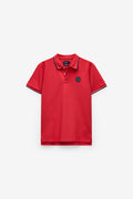 POLO COM BADGE E RISCAS NO RIB