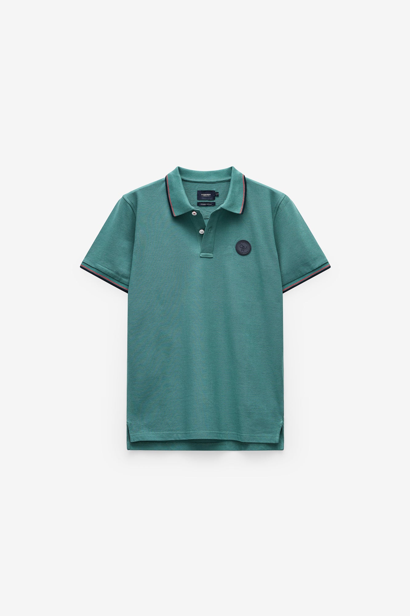 POLO COM BADGE E RISCAS NO RIB