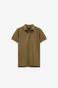 POLO PIQUET COM ESTAMPADO NA GOLA