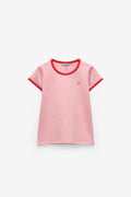 T-SHIRT COM CONTRASTE NA GOLA E MANGAS