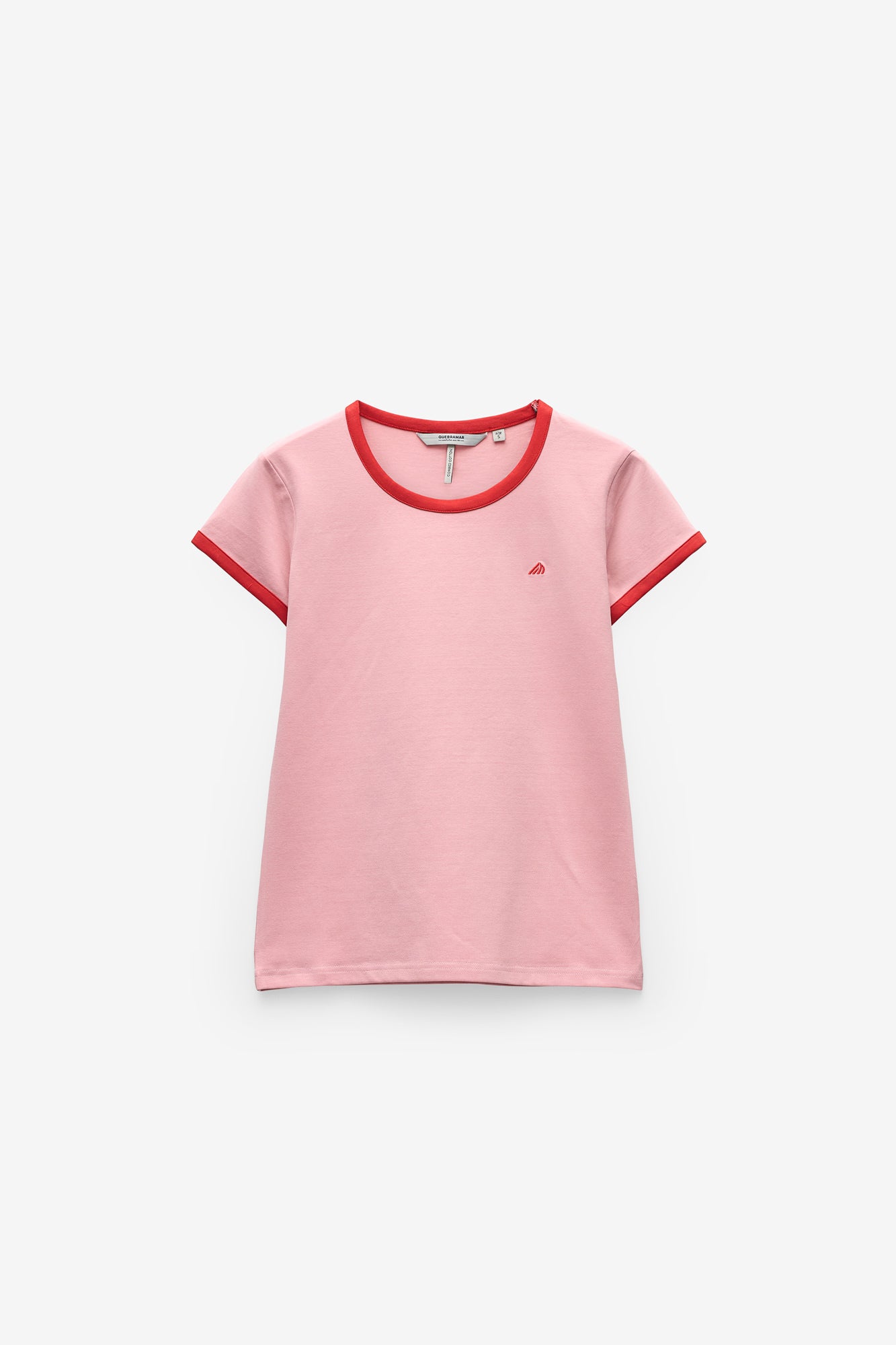 T-SHIRT COM CONTRASTE NA GOLA E MANGAS